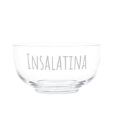 Insalatiera in Vetro Soffiato Serigrafata - Insalatina Insalatiera Simple Day Bianco