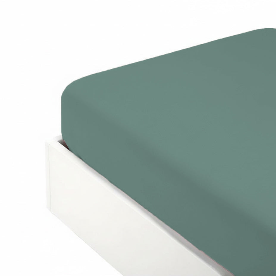 Lenzuolo da sotto con angoli in Percalle di cotone tinta unita - Arianna Lenzuolo Sotto Fazzini Singolo Pavone