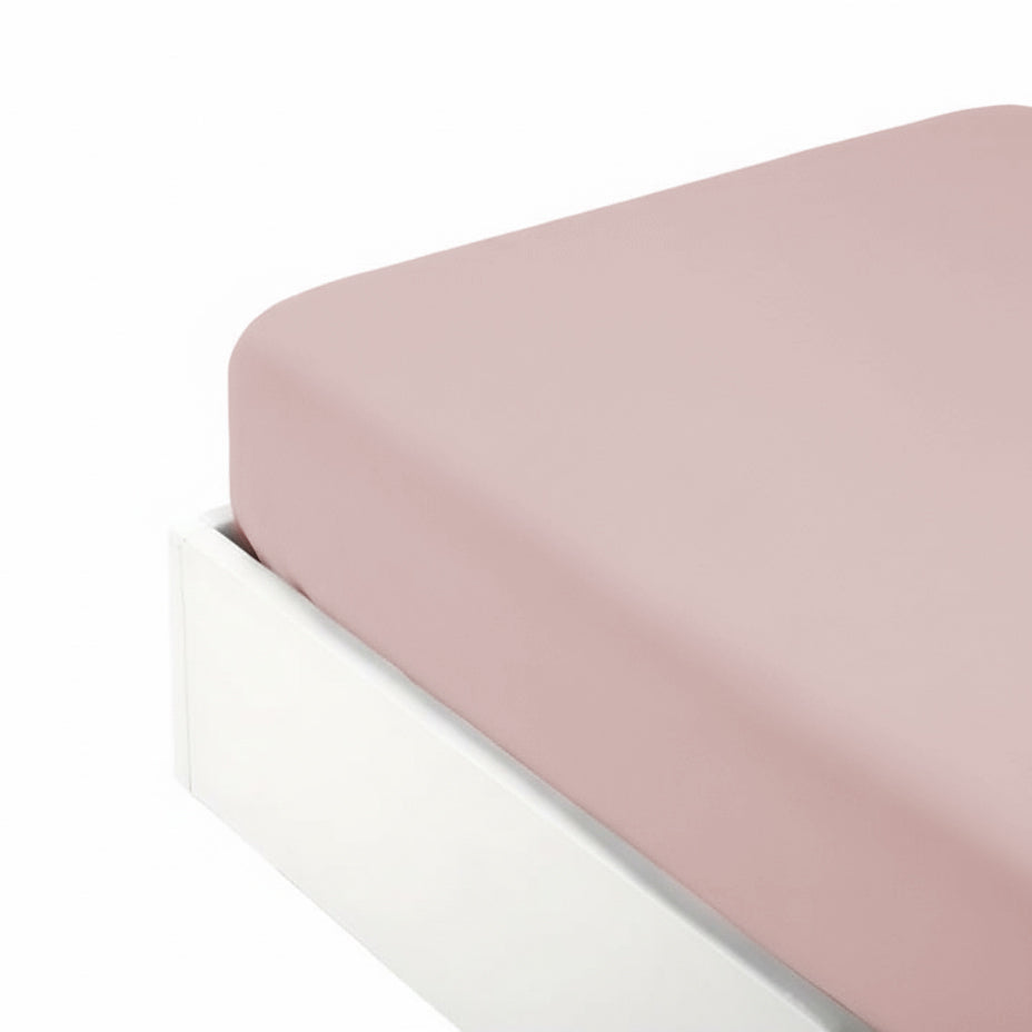 Lenzuolo da Sotto con angoli in Percalle di Cotone Tinta Unita - Arianna Lenzuolo Sotto Fazzini Singolo Rosa Boho