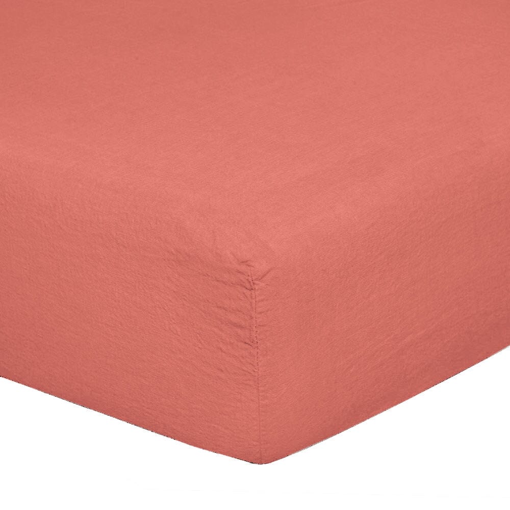 Lenzuolo da Sotto con angoli in Puro Lino StoneWashed No Stiro - Luxury Lenzuolo Sotto Lisola Stone Singolo Pepe Rosa