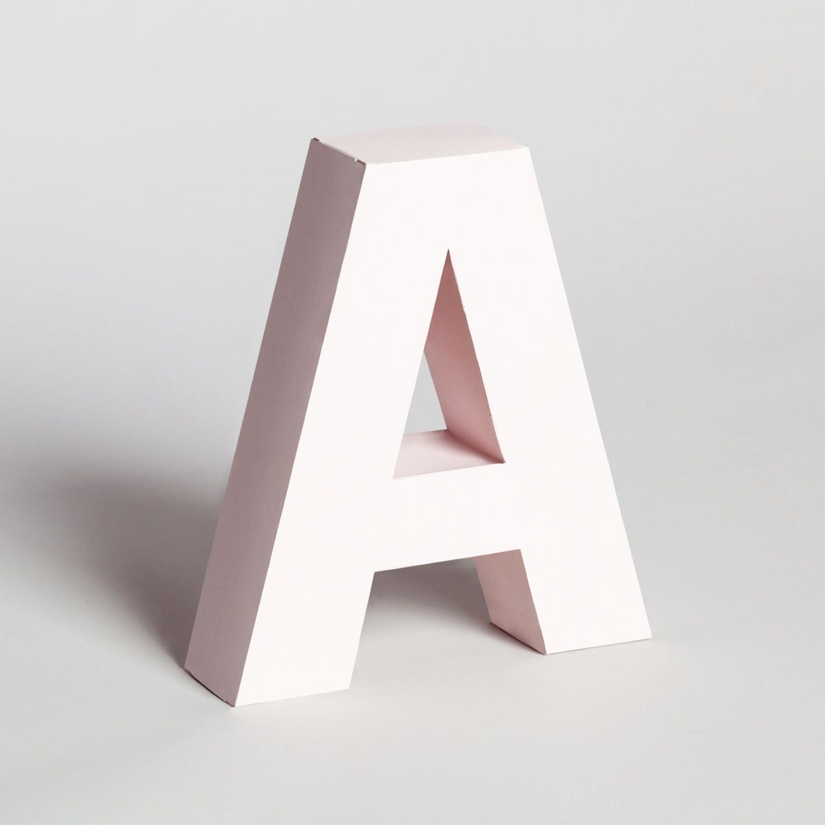 Lettera Decorativa Tridimensionale Carta da Montare - Papertype Lettera 3d Papertype A Rosa