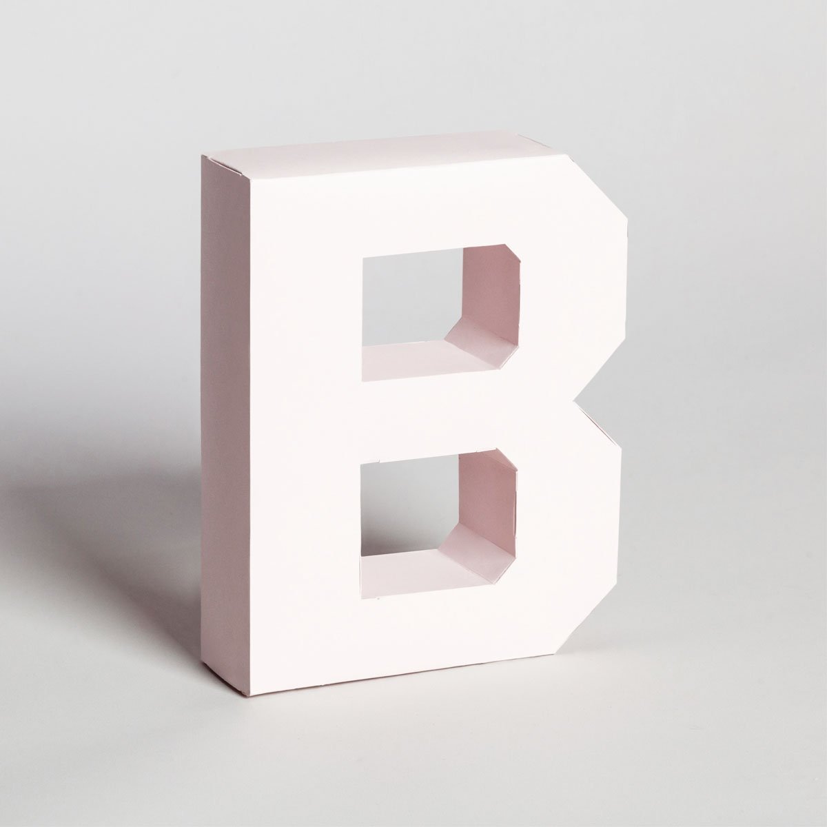Lettera Decorativa Tridimensionale Carta da Montare - Papertype Lettera 3d Papertype B Rosa