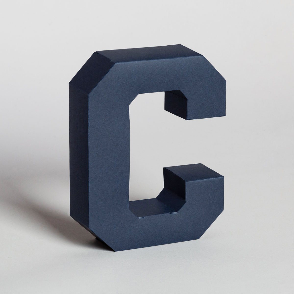 Lettera Decorativa Tridimensionale Carta da Montare - Papertype Lettera 3d Papertype C Blu