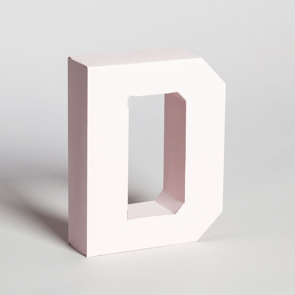 Lettera Decorativa Tridimensionale Carta da Montare - Papertype Lettera 3d Papertype D Rosa