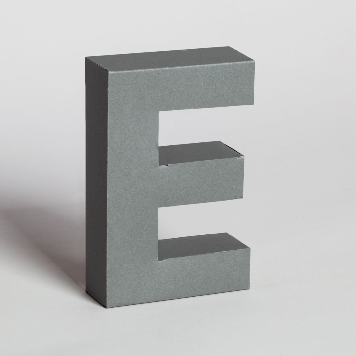 Lettera Decorativa Tridimensionale Carta da Montare - Papertype Lettera 3d Papertype E Grigio