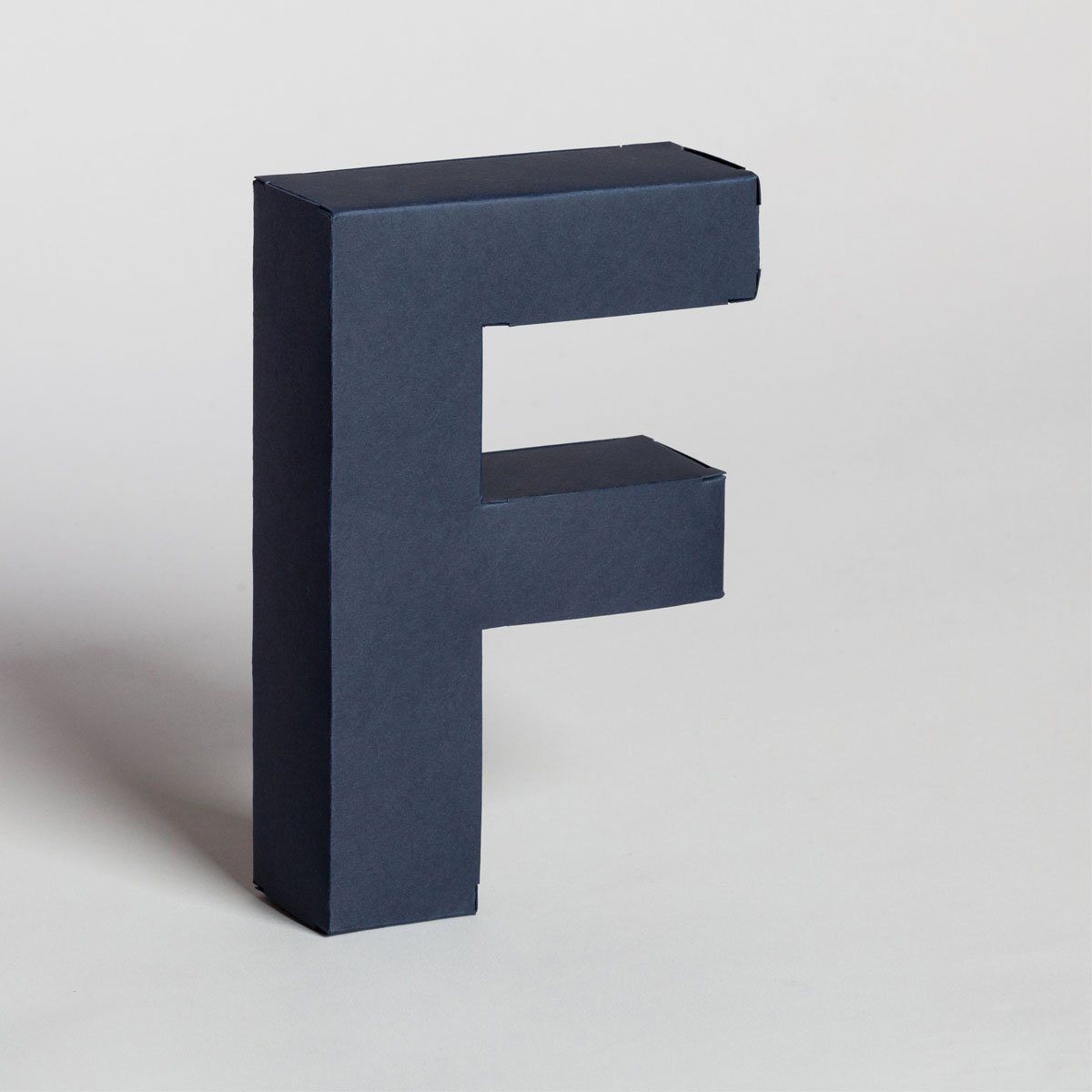 Lettera Decorativa Tridimensionale Carta da Montare - Papertype Lettera 3d Papertype F Blu
