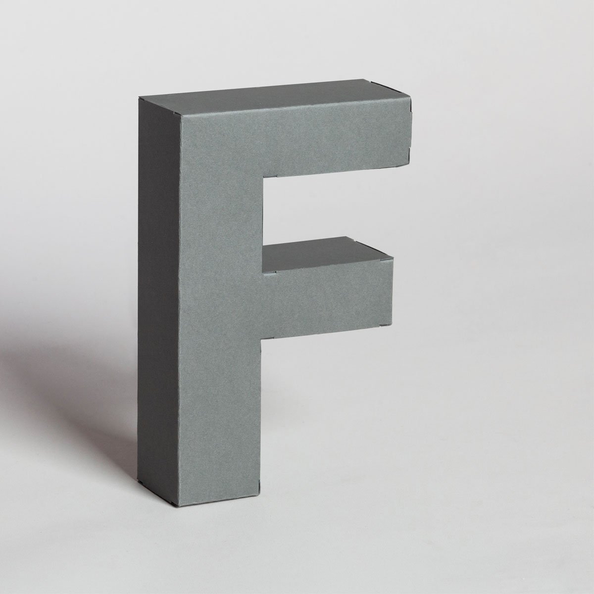 Lettera Decorativa Tridimensionale Carta da Montare - Papertype Lettera 3d Papertype F Grigio