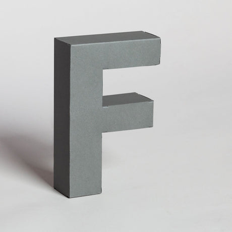 Lettera Decorativa Tridimensionale Carta da Montare - Papertype Lettera 3d Papertype F Grigio