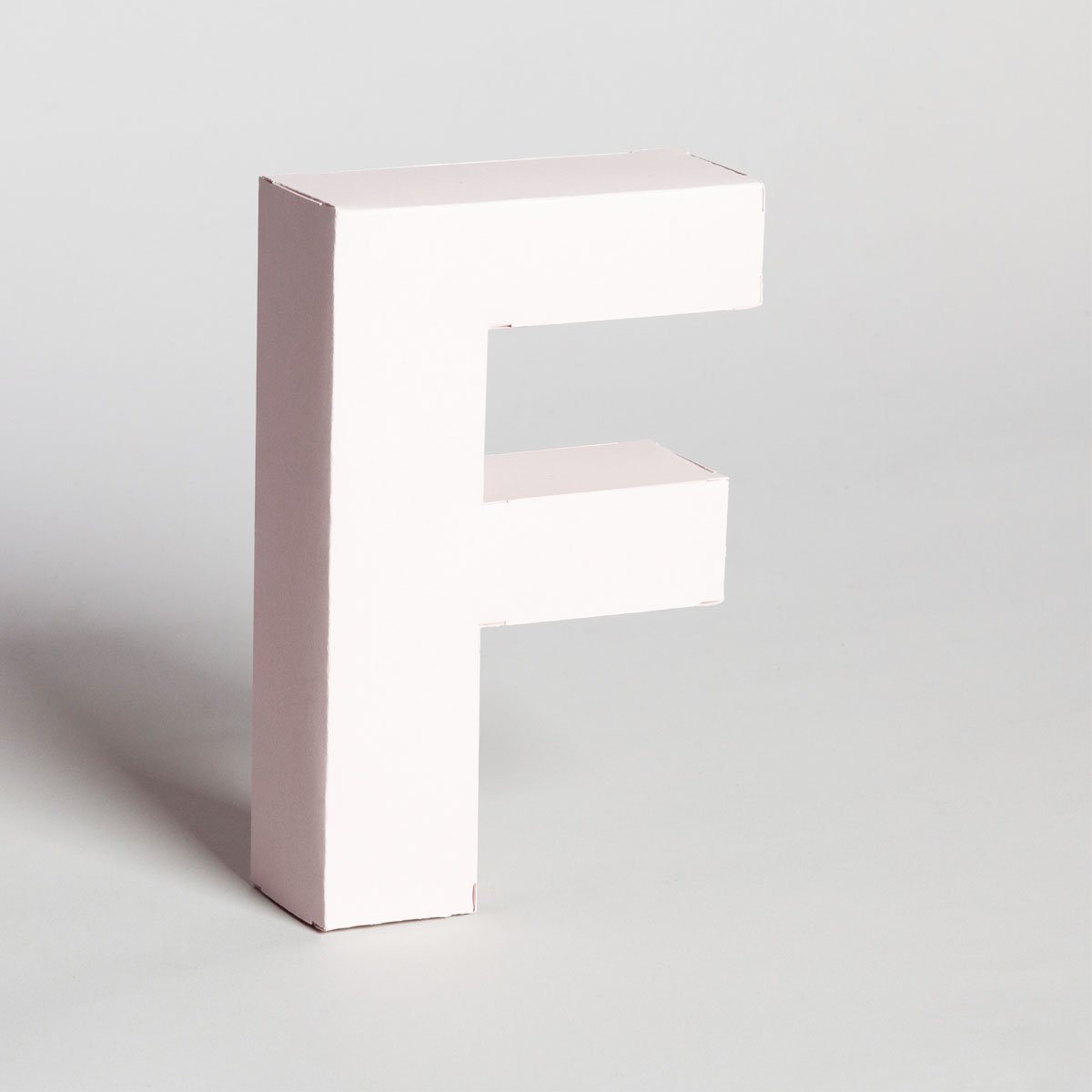 Lettera Decorativa Tridimensionale Carta da Montare - Papertype Lettera 3d Papertype F Rosa