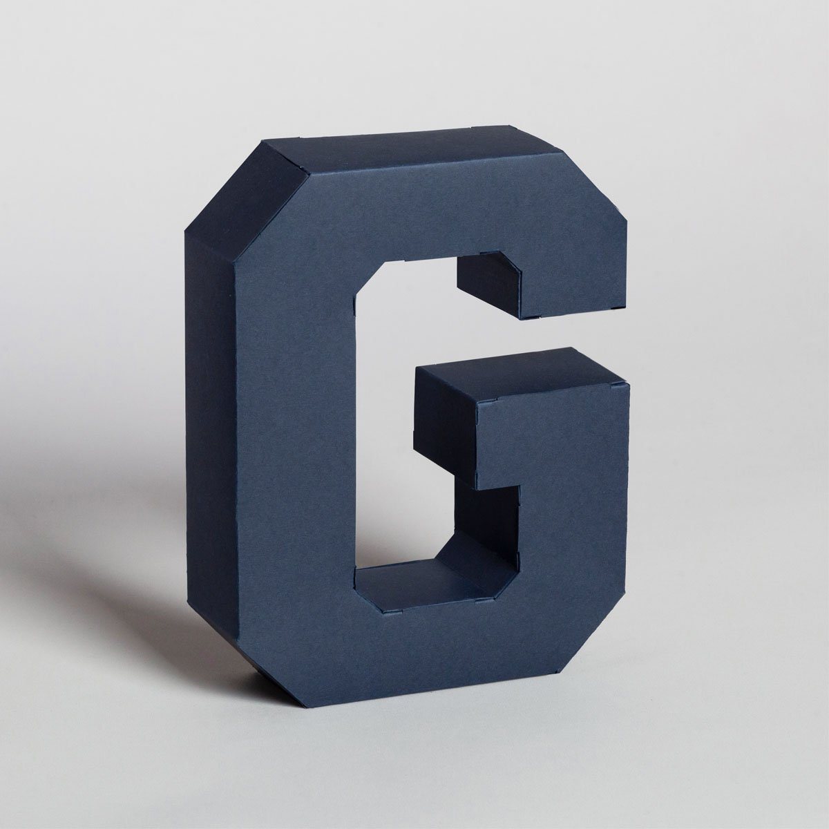 Lettera Decorativa Tridimensionale Carta da Montare - Papertype Lettera 3d Papertype G Blu