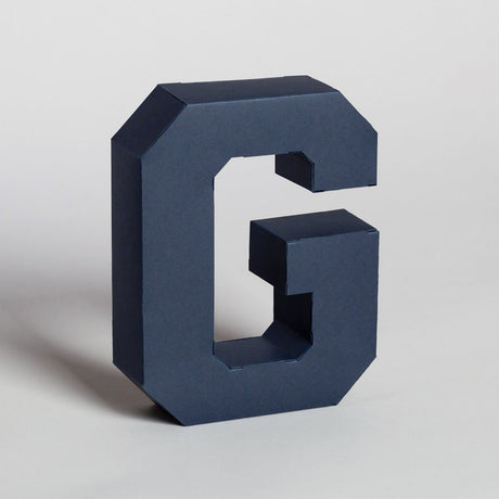 Lettera Decorativa Tridimensionale Carta da Montare - Papertype Lettera 3d Papertype G Blu