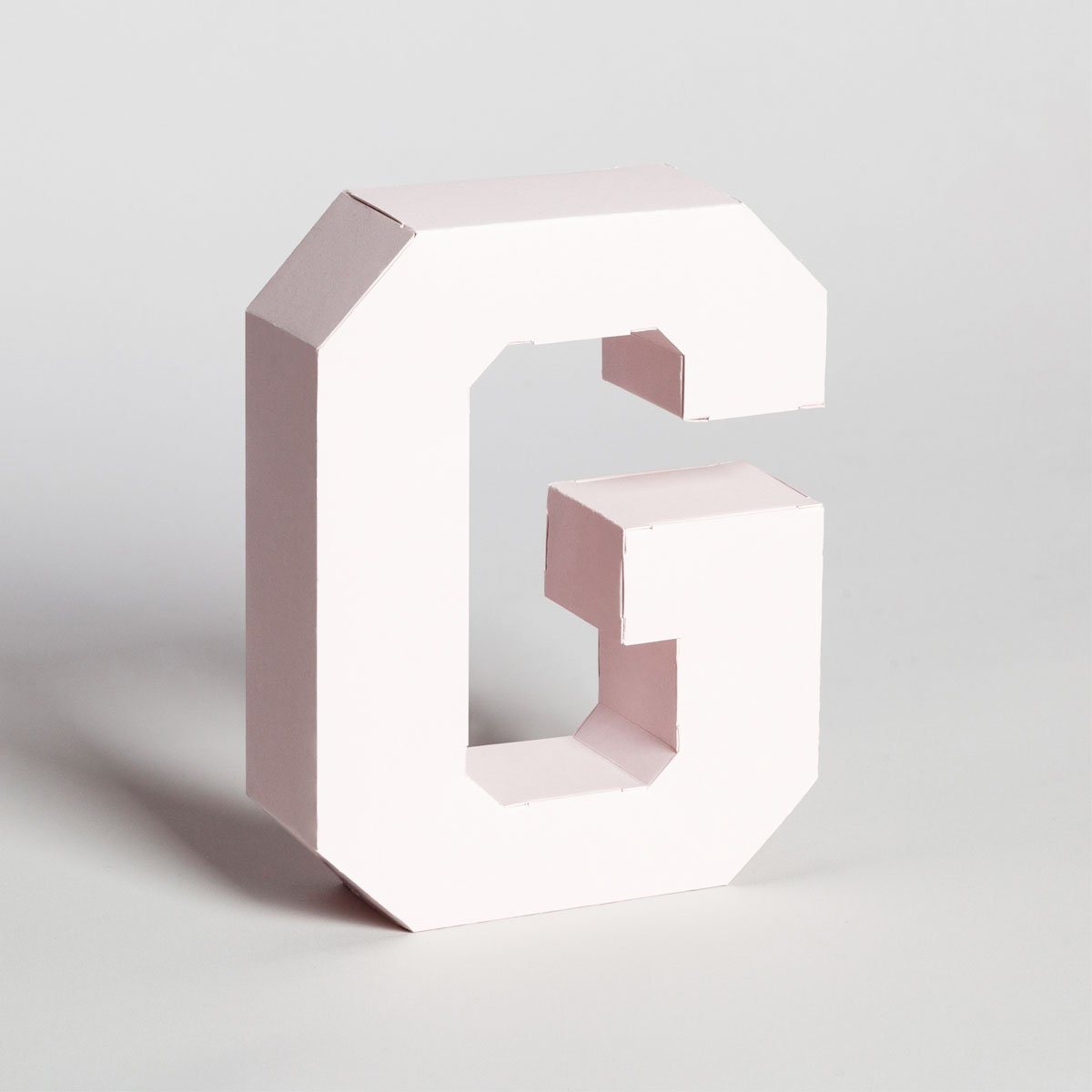Lettera Decorativa Tridimensionale Carta da Montare - Papertype Lettera 3d Papertype G Rosa