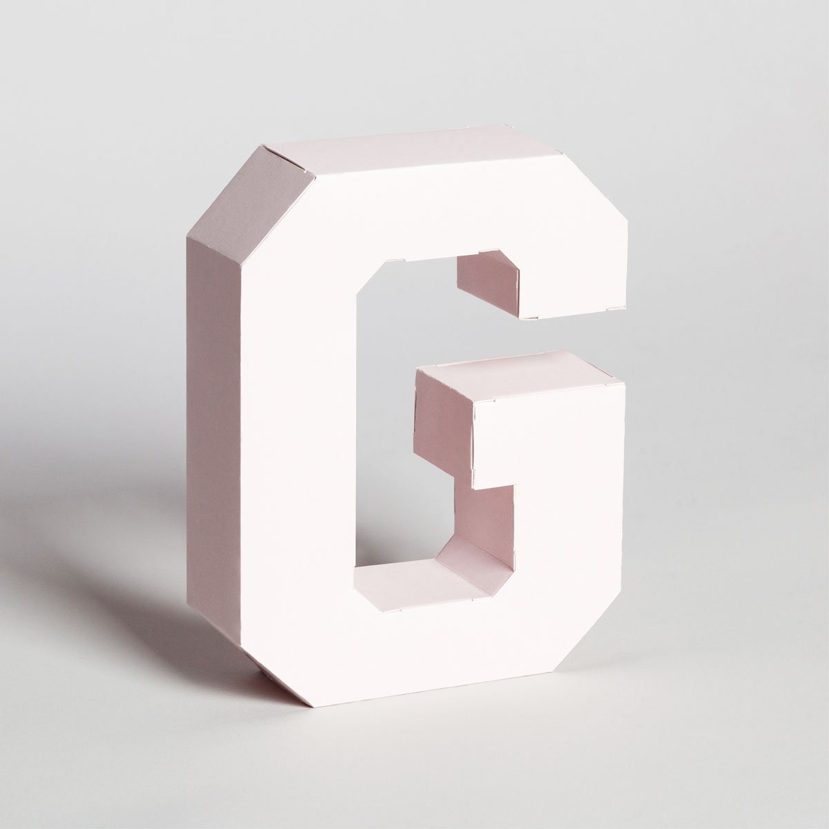 Lettera Decorativa Tridimensionale Carta da Montare - Papertype Lettera 3d Papertype G Rosa 