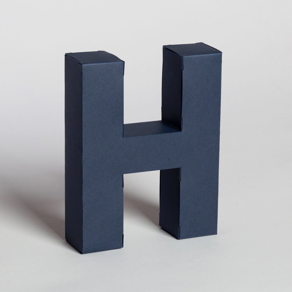 Lettera Decorativa Tridimensionale Carta da Montare - Papertype Lettera 3d Papertype H Blu