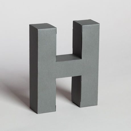 Lettera Decorativa Tridimensionale Carta da Montare - Papertype Lettera 3d Papertype H Grigio