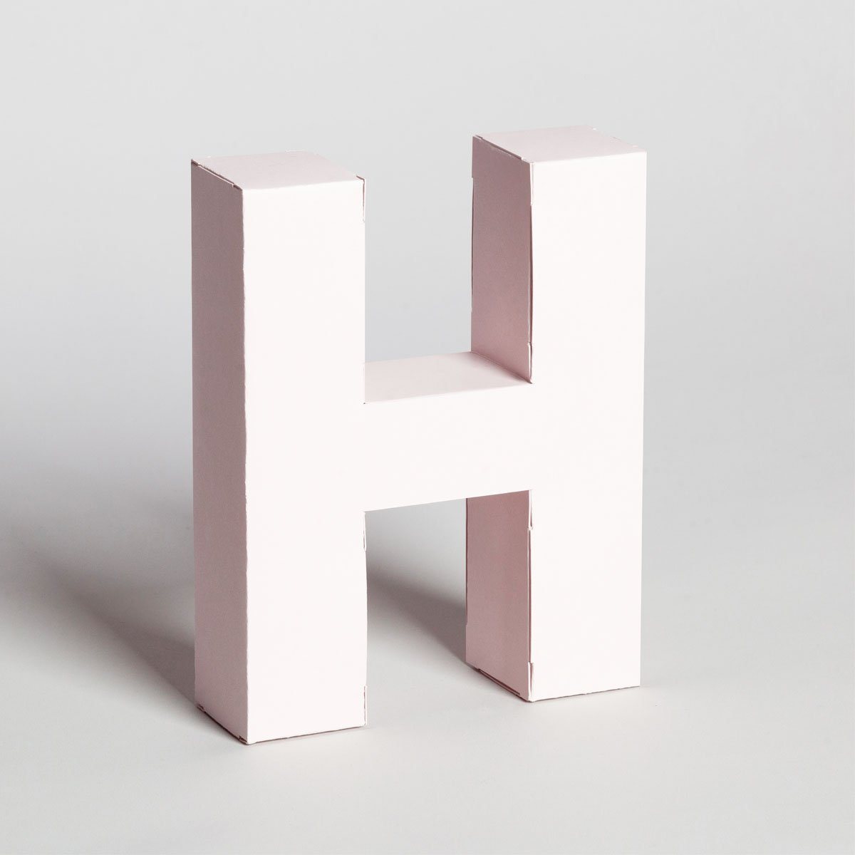 Lettera Decorativa Tridimensionale Carta da Montare - Papertype Lettera 3d Papertype H Rosa