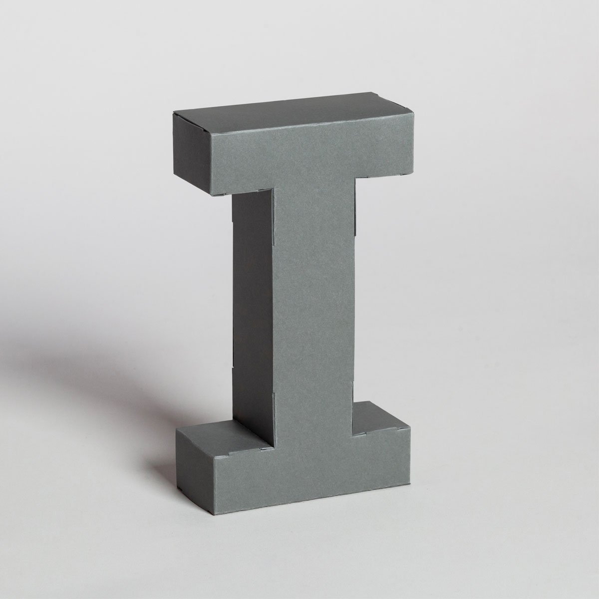 Lettera Decorativa Tridimensionale Carta da Montare - Papertype Lettera 3d Papertype I Grigio