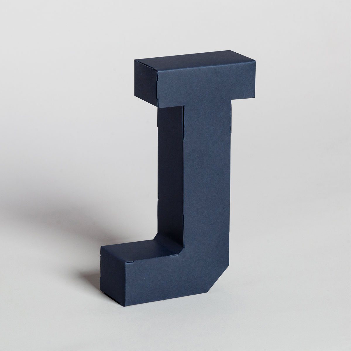 Lettera Decorativa Tridimensionale Carta da Montare - Papertype Lettera 3d Papertype J Blu