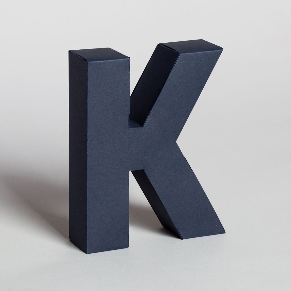 Lettera Decorativa Tridimensionale Carta da Montare - Papertype Lettera 3d Papertype K Blu