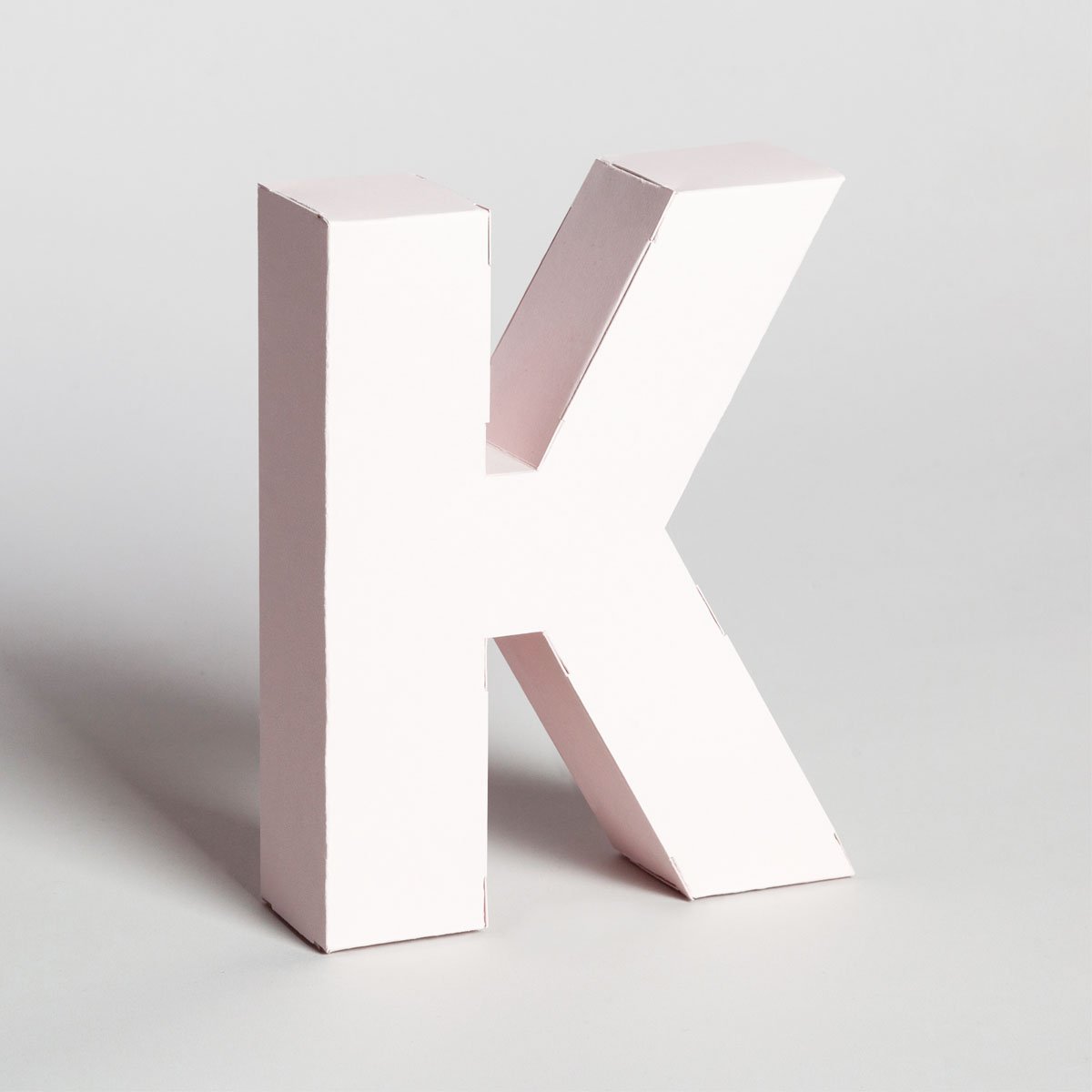 Lettera Decorativa Tridimensionale Carta da Montare - Papertype Lettera 3d Papertype K Rosa