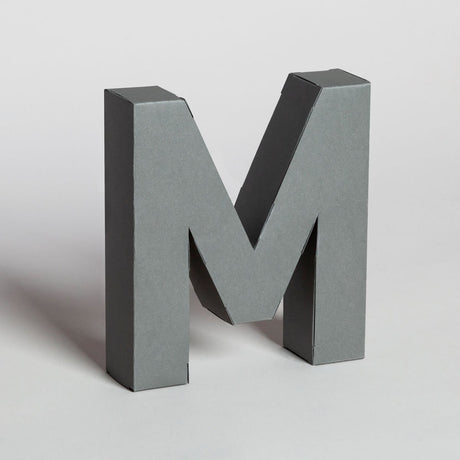 Lettera Decorativa Tridimensionale Carta da Montare - Papertype Lettera 3d Papertype M Grigio