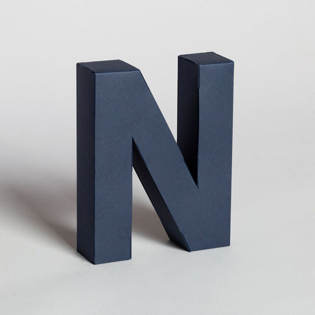 Lettera Decorativa Tridimensionale Carta da Montare - Papertype Lettera 3d Papertype N Blu