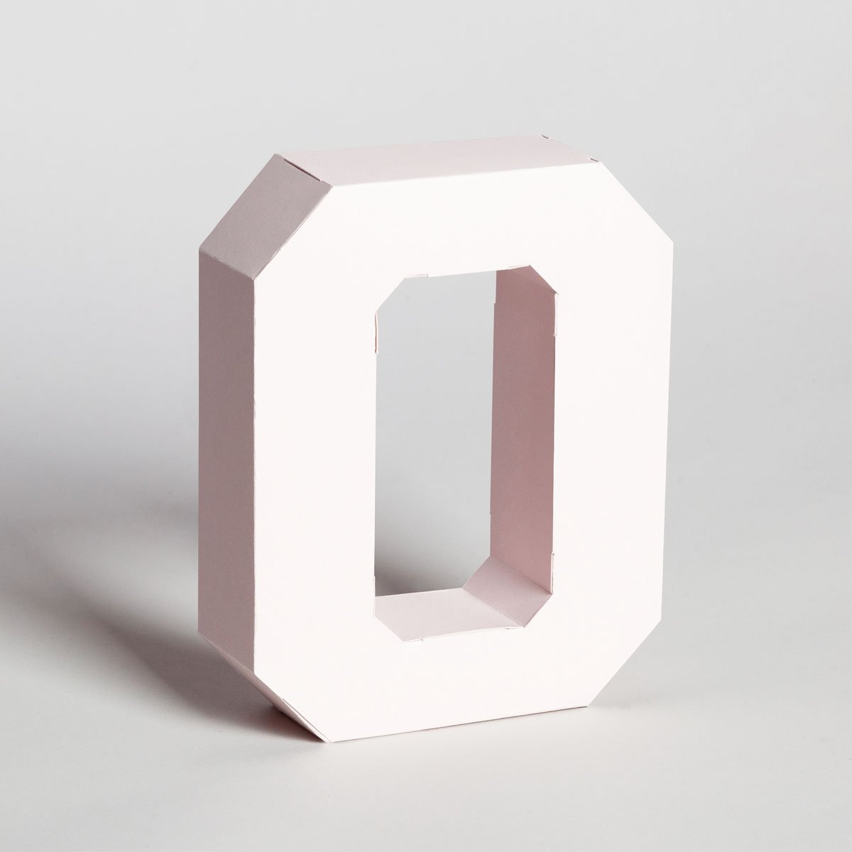 Lettera Decorativa Tridimensionale Carta da Montare - Papertype Lettera 3d Papertype O Rosa