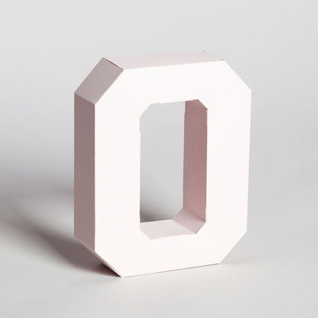 Lettera Decorativa Tridimensionale Carta da Montare - Papertype Lettera 3d Papertype O Rosa