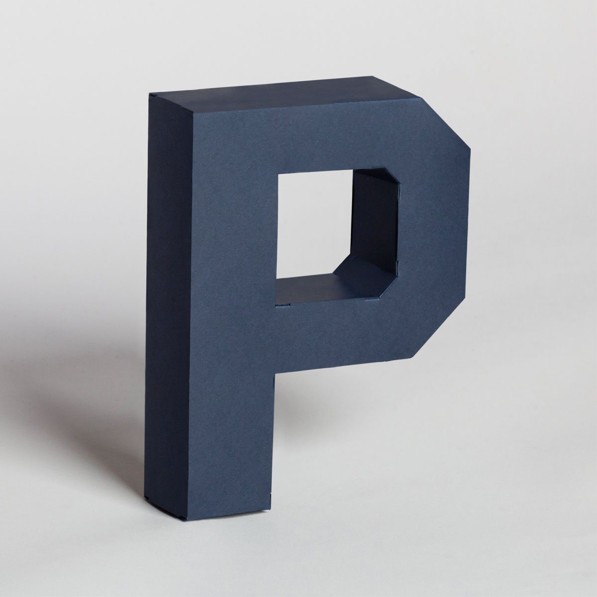 Lettera Decorativa Tridimensionale Carta da Montare - Papertype Lettera 3d Papertype P Blu