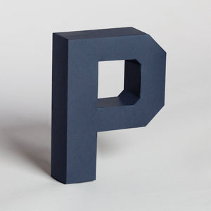 Lettera Decorativa Tridimensionale Carta da Montare - Papertype Lettera 3d Papertype P Blu 