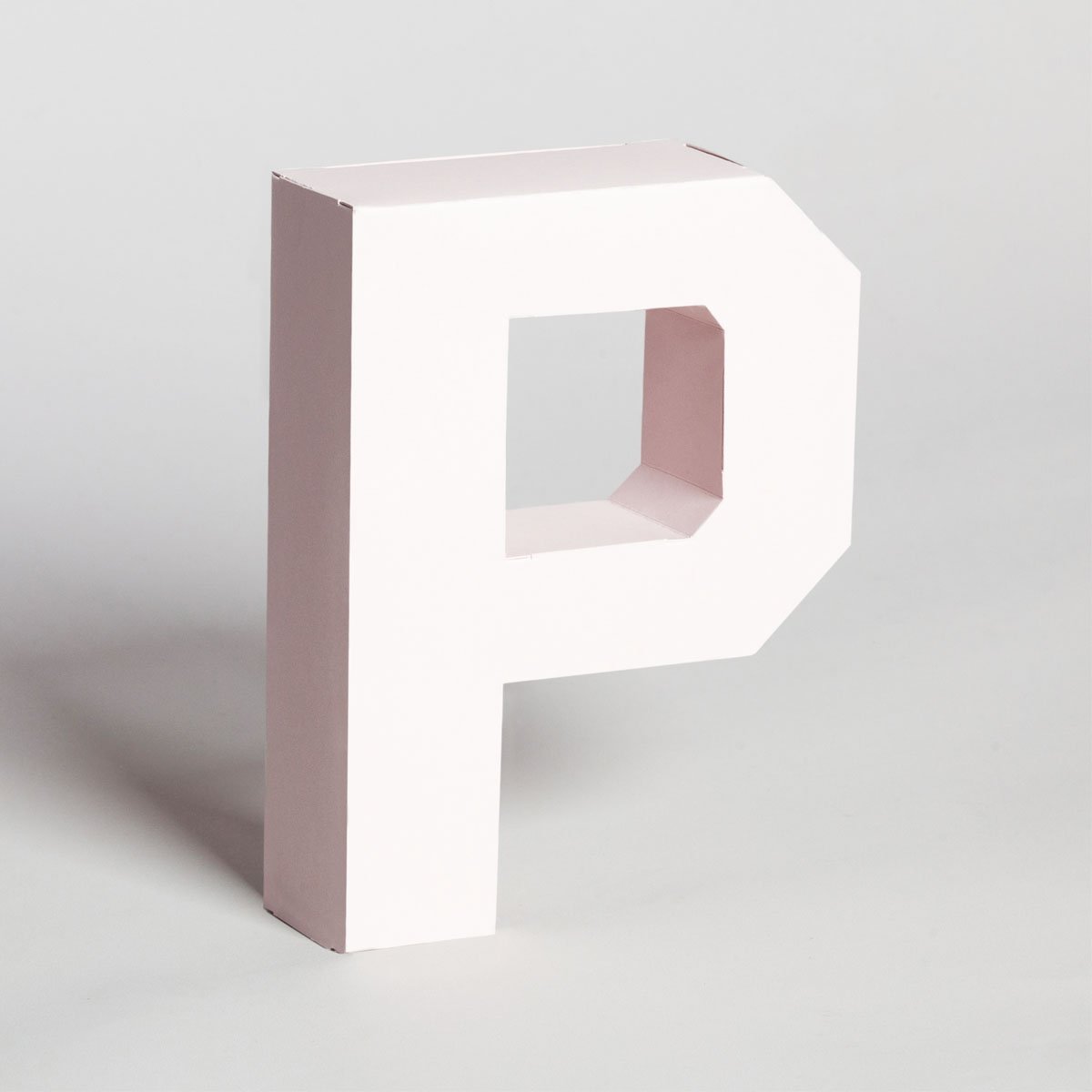 Lettera Decorativa Tridimensionale Carta da Montare - Papertype Lettera 3d Papertype P Rosa