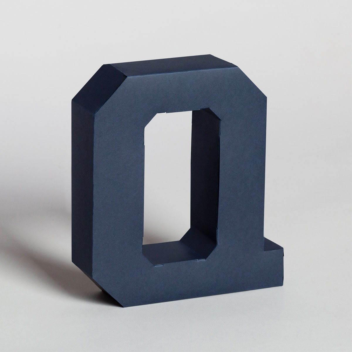 Lettera Decorativa Tridimensionale Carta da Montare - Papertype Lettera 3d Papertype Q Blu