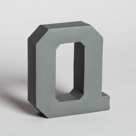 Lettera Decorativa Tridimensionale Carta da Montare - Papertype Lettera 3d Papertype Q Grigio