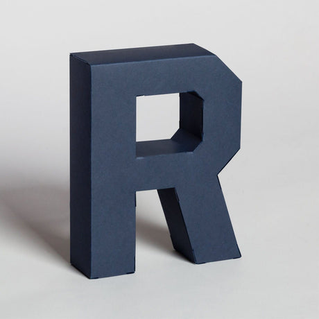 Lettera Decorativa Tridimensionale Carta da Montare - Papertype Lettera 3d Papertype R Blu