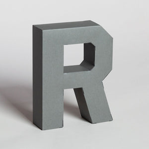 Lettera Decorativa Tridimensionale Carta da Montare - Papertype Lettera 3d Papertype R Grigio 