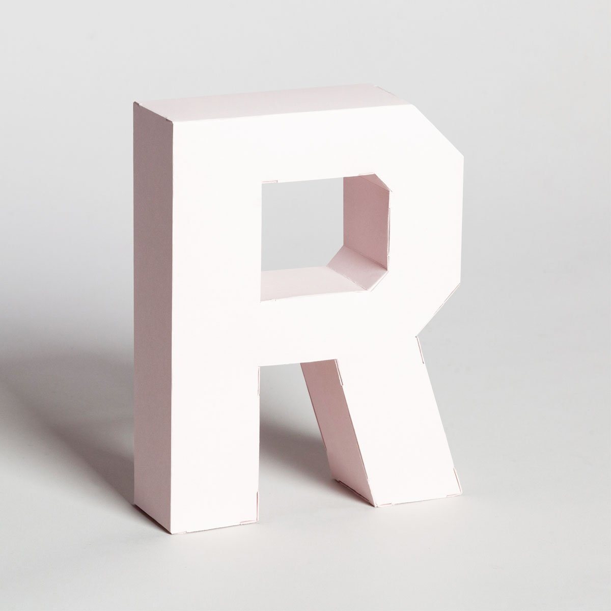 Lettera Decorativa Tridimensionale Carta da Montare - Papertype Lettera 3d Papertype R Rosa