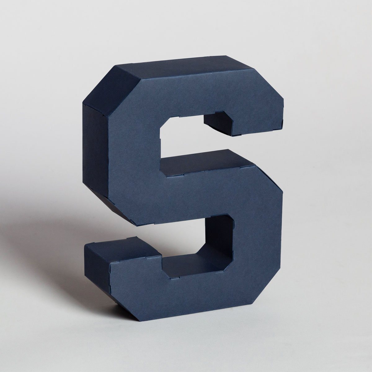 Lettera Decorativa Tridimensionale Carta da Montare - Papertype Lettera 3d Papertype S Blu