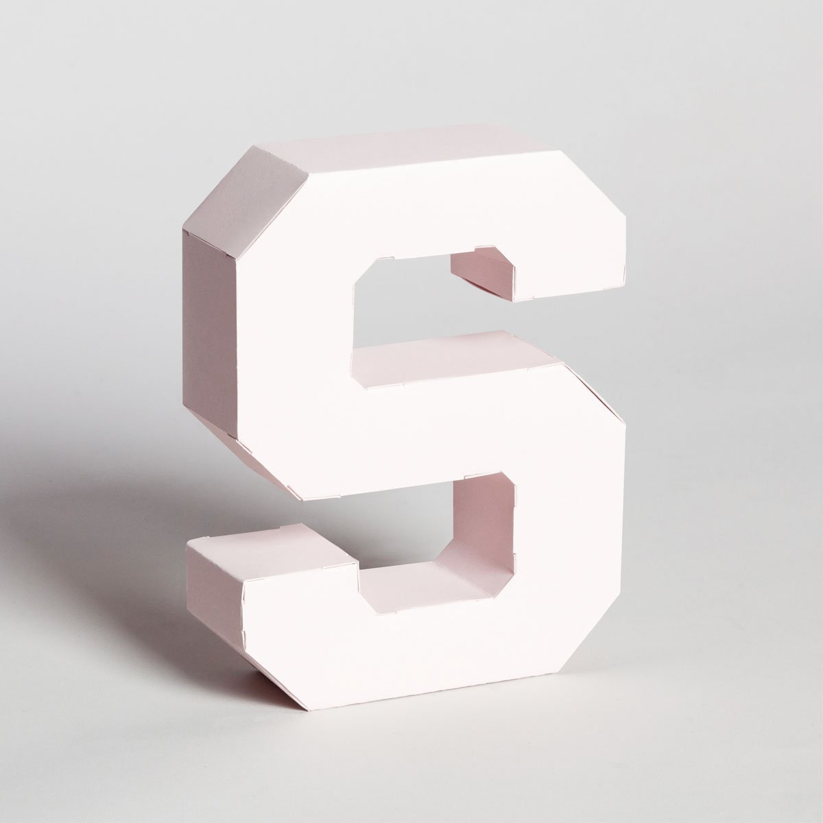 Lettera Decorativa Tridimensionale Carta da Montare - Papertype Lettera 3d Papertype S Rosa