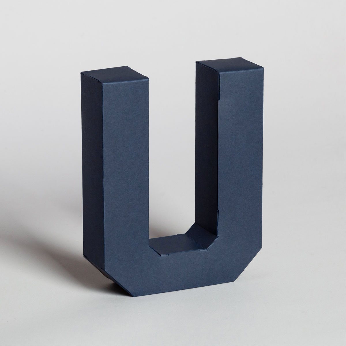 Lettera Decorativa Tridimensionale Carta da Montare - Papertype Lettera 3d Papertype U Blu