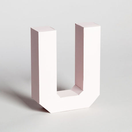 Lettera Decorativa Tridimensionale Carta da Montare - Papertype Lettera 3d Papertype U Rosa
