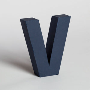 Lettera Decorativa Tridimensionale Carta da Montare - Papertype Lettera 3d Papertype V Blu 