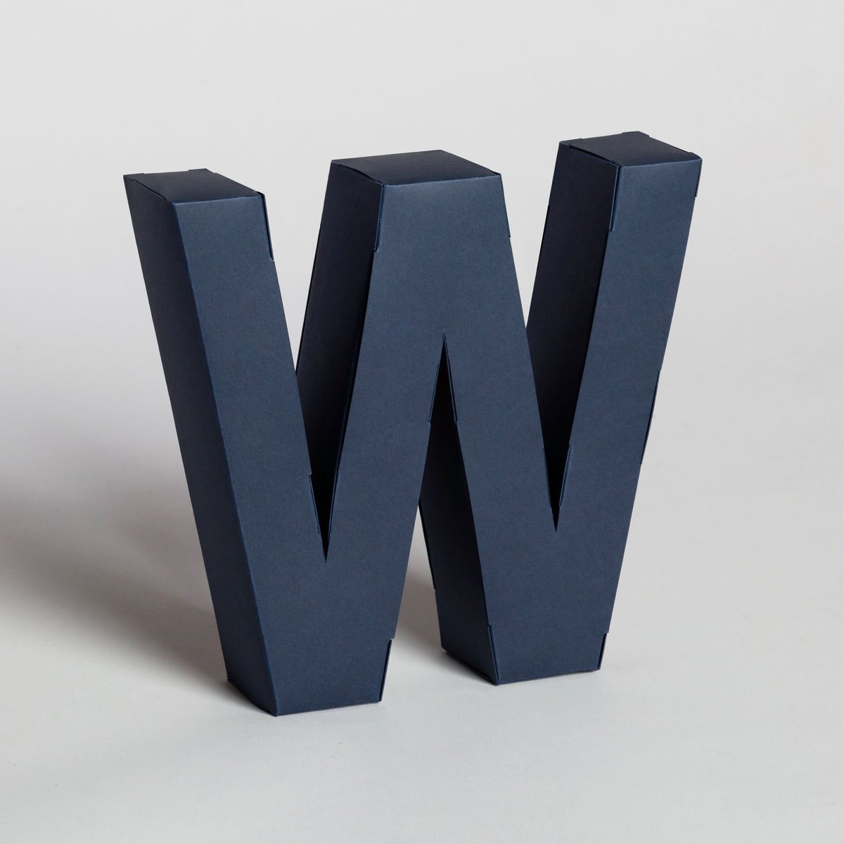 Lettera Decorativa Tridimensionale Carta da Montare - Papertype Lettera 3d Papertype W Blu