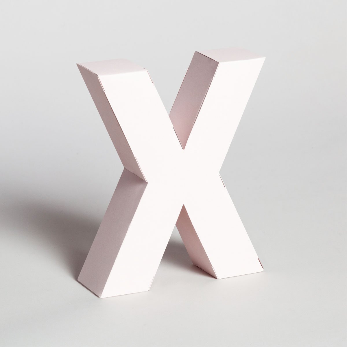 Lettera Decorativa Tridimensionale Carta da Montare - Papertype Lettera 3d Papertype X Rosa