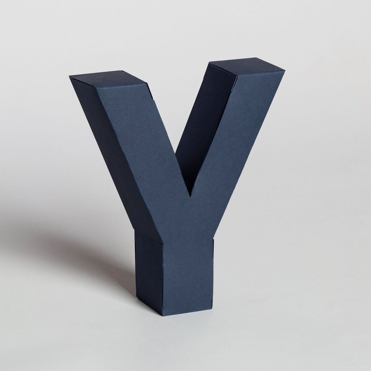 Lettera Decorativa Tridimensionale Carta da Montare - Papertype Lettera 3d Papertype Y Blu