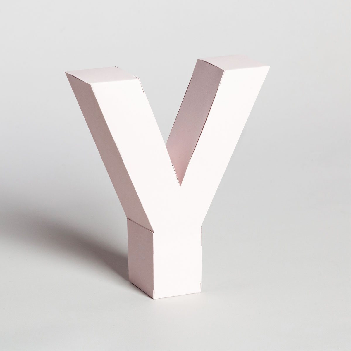 Lettera Decorativa Tridimensionale Carta da Montare - Papertype Lettera 3d Papertype Y Rosa