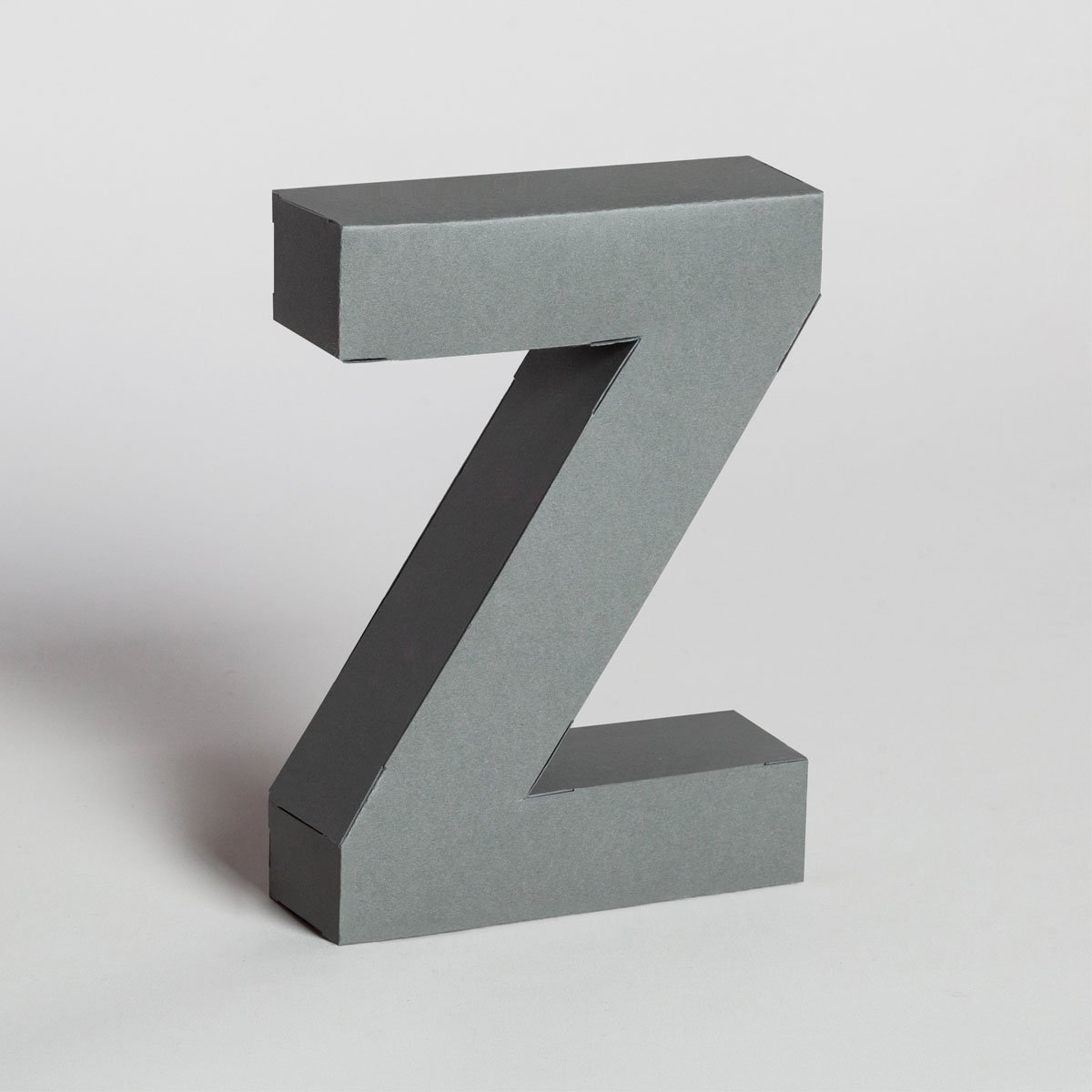 Lettera Decorativa Tridimensionale Carta da Montare - Papertype Lettera 3d Papertype Z Grigio