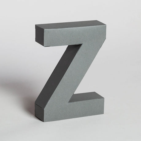 Lettera Decorativa Tridimensionale Carta da Montare - Papertype Lettera 3d Papertype Z Grigio