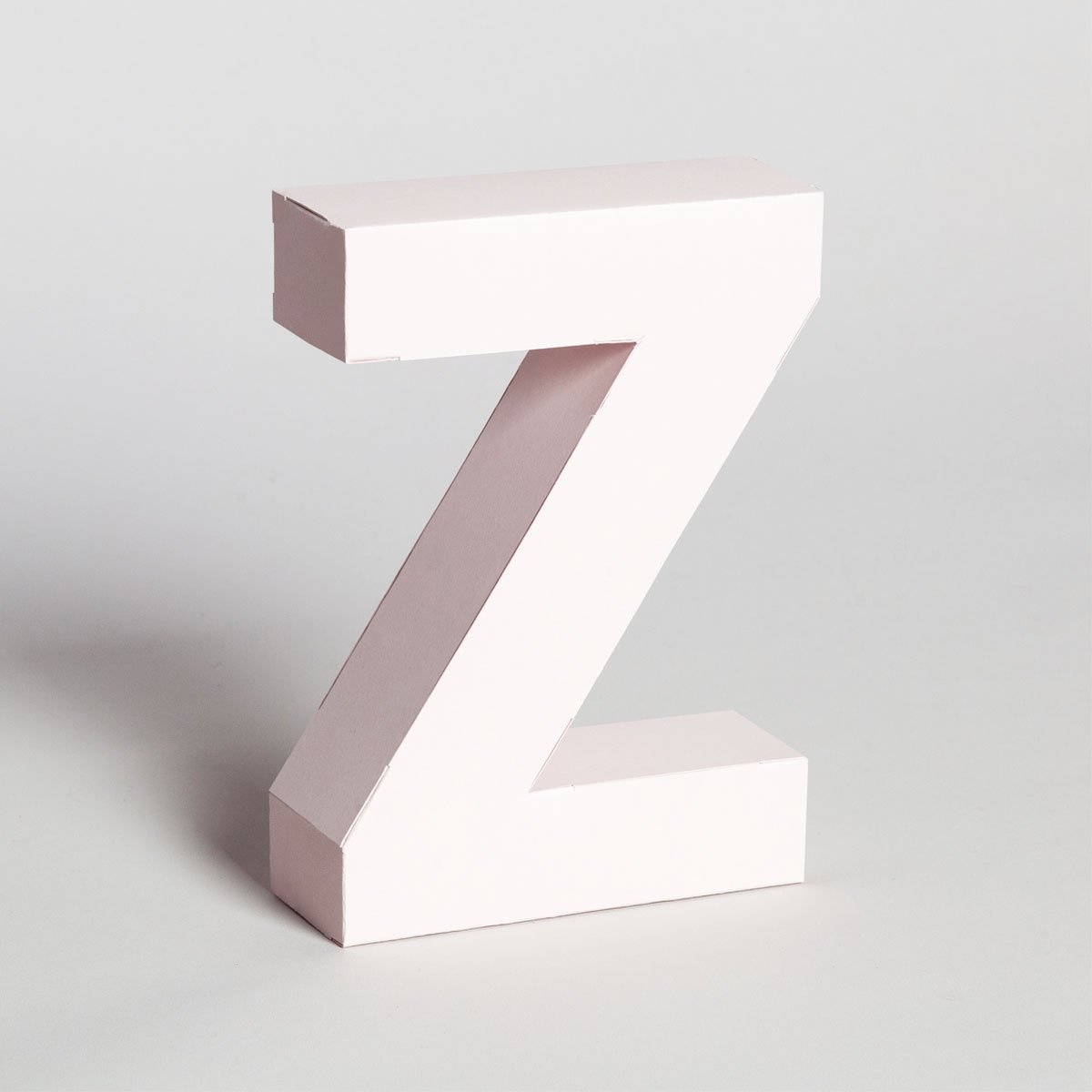 Lettera Decorativa Tridimensionale Carta da Montare - Papertype Lettera 3d Papertype Z Rosa