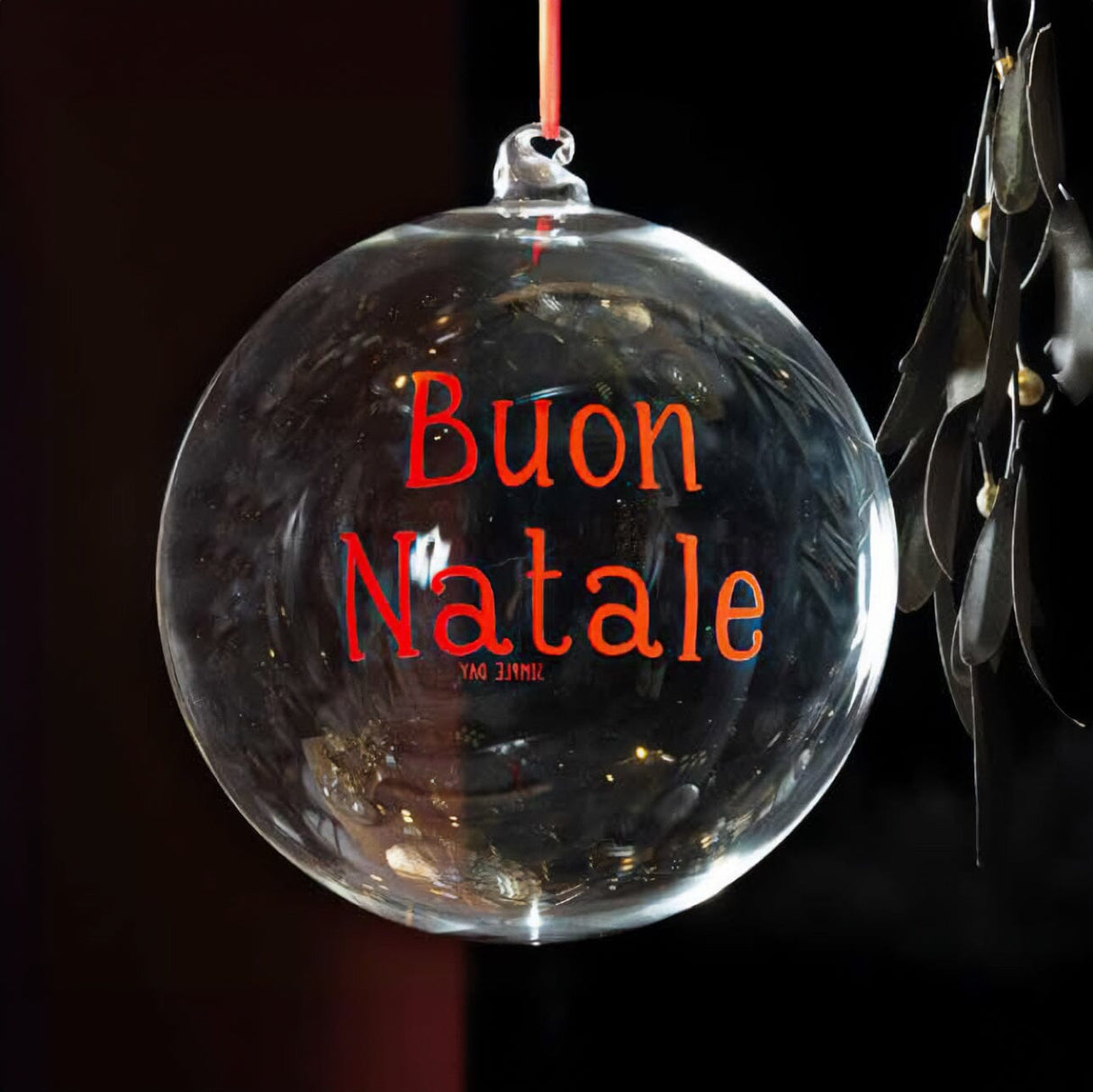 Pallina Natalizia in Vetro Borosilicato Serigrafato - Buon Natale Pallina Natalizia Simple Day