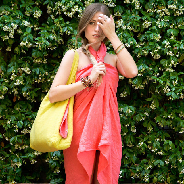 Pareo Mare in Puro Lino in Tinta Unita - Mediterraneo Telo Mare Biancoperla